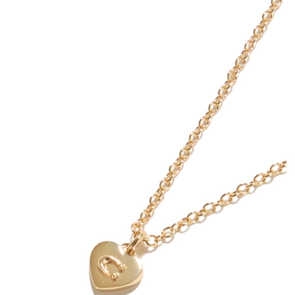 NWT Coach Gold Necklace with Heart-Shaped Pendant